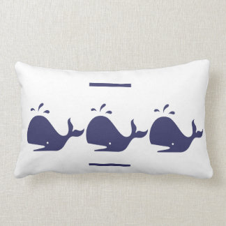 Rectangle marine BLEUE BALEINE blanche COUSSIN côtière