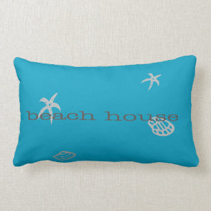 Rectangle Marine Blue Beach House Coussin à thème nautique
