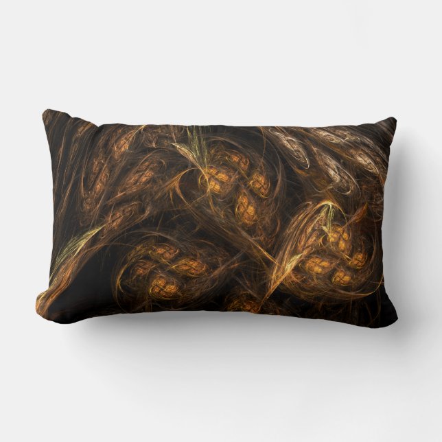 Rectangle Mère Terre Abstrait Art Lumbar Coussin (Recto)