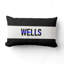 Mince Ligne bleue Coussin Customisé!Police