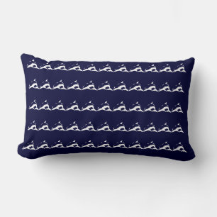 Rectangle mini blanc DOLPHIN sur coussin bleu marine