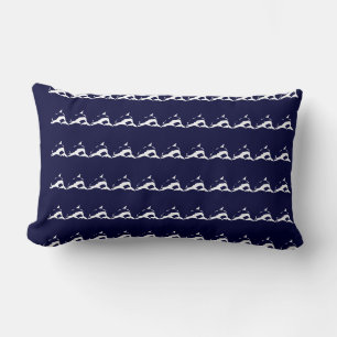 Rectangle mini blanc DOLPHIN sur coussin bleu marine