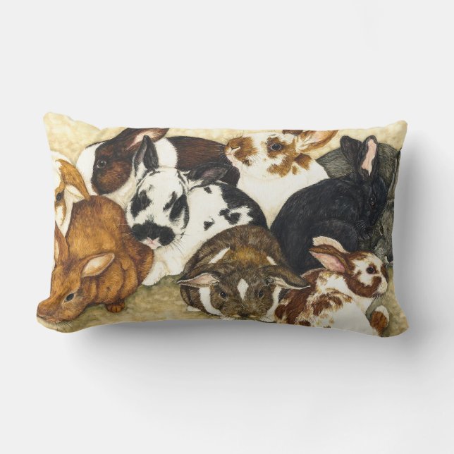Rectangle Mixed Company - coussin de lapins de bébé (Recto)