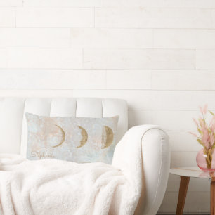 Rectangle Monogramme de lune céleste Élégant Coussin d'appui