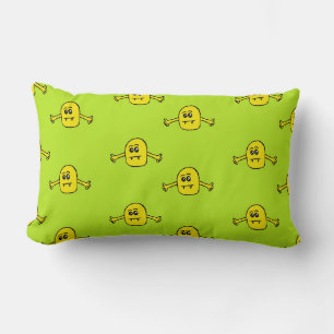 Rectangle Monstre jaune sur coussin lombaire vert