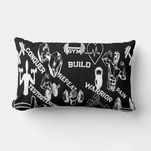 Rectangle Motivation de la salle de sport Coussin BlacK en m