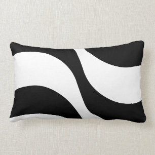 Rectangle noir + blanc zèbre rayure motif moderne coussin mo