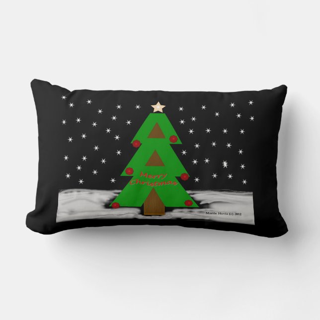 Rectangle Nuit des arbres de Noël - MoJo Coussin (Recto)