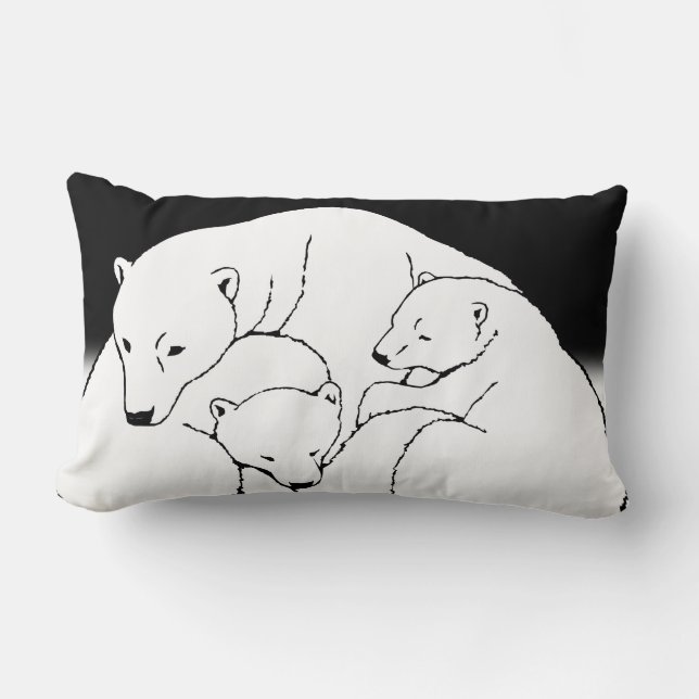 Rectangle Ours polaire Art Coussin Mère w. Coussin bébé ours (Recto)