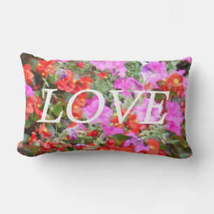 Rectangle OVE orange & rose, coussin d'inspiration fleurs