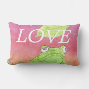 Rectangle OVE verte grenouille rose ciel inspiration coussin