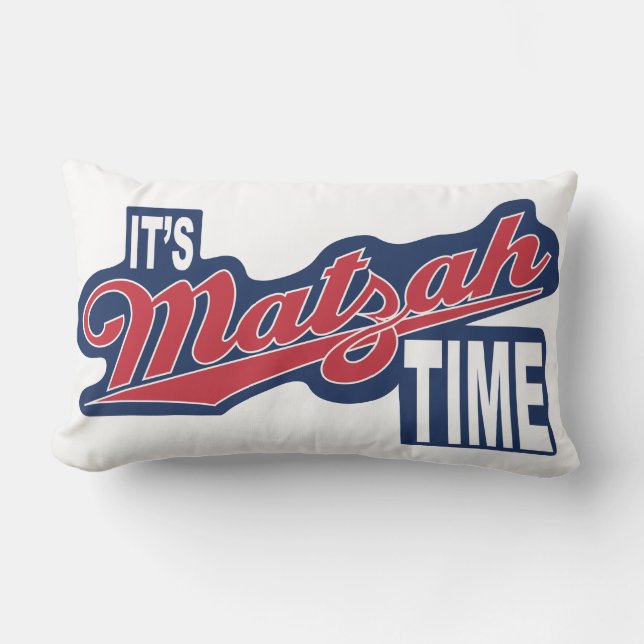 Rectangle Pâque Lumbar Coussin "C'est le TEMPS DE MATZAH !" (Recto)