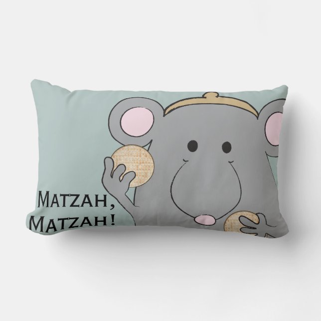 Rectangle Pâque Lumbar Coussin "Matzah, Matzah !" (Recto)