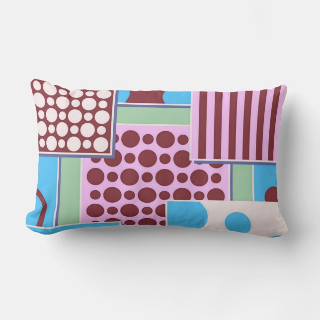 Rectangle Patchwork géométrique Coussin MoJo américain (Recto)