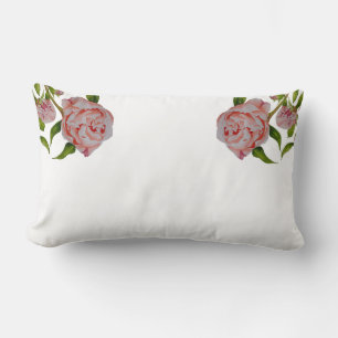 Rectangle Peonies de Budding sur un Coussin Lumbar