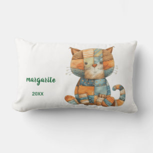Rectangle Personnalisé Calico Cat Artwork Lumbar Coussin