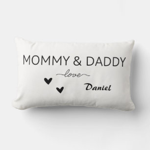 Rectangle Personnalisé maman et papa Coussin d'amour