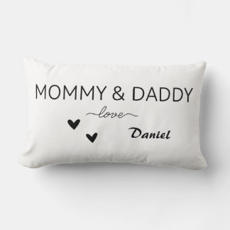 Rectangle Personnalisé maman et papa Coussin d'amour