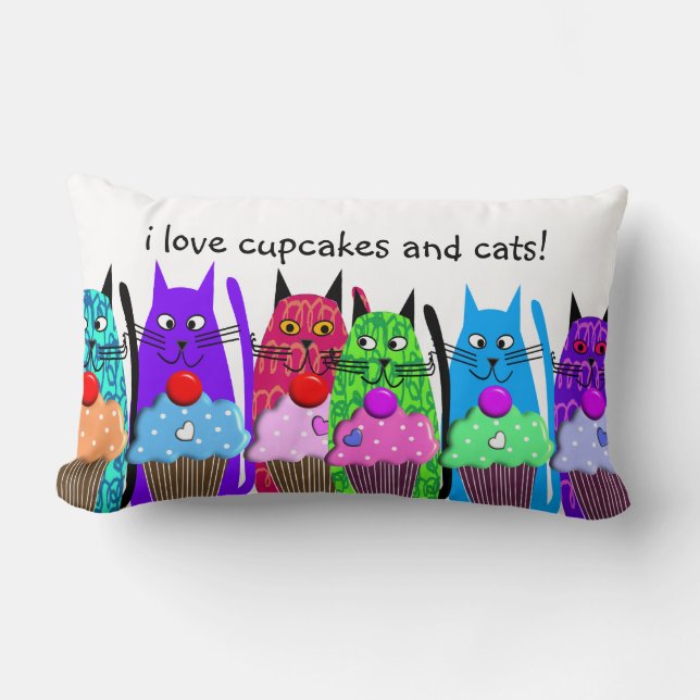 Rectangle Petits gâteaux lunatiques et coussin #2 de chats (Recto)