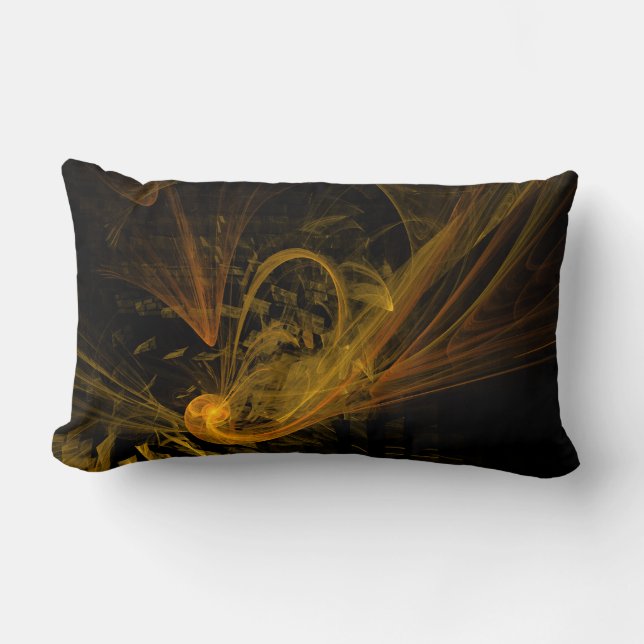 Rectangle Point de rupture Abstrait Art Lumbar Coussin (Recto)