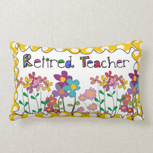 Rectangle Pois retiré de coussin de professeur floral