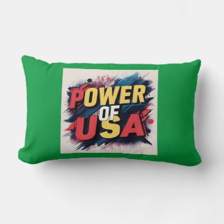 Rectangle Power of USA Coussin - Bold Patriotic Design