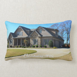 Rectangle Premier Noël dans notre nouvelle maison, coussin p