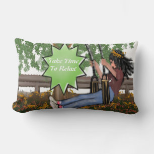 Rectangle Prenez le temps de vous détendre Lumbar Coussin qu