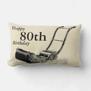 Rectangle Quatre-vingtième coussin d'anniversaire de coutume