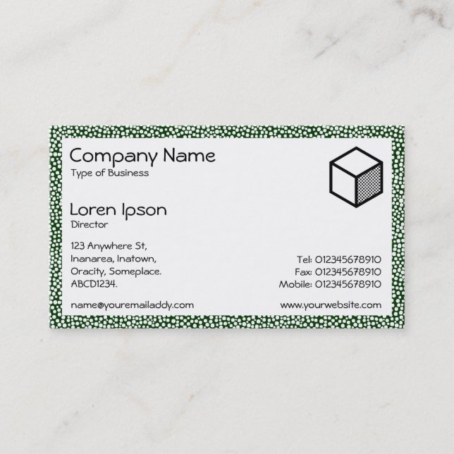 Rectangle - Random Spots 02 - Deep Forest Green Visitenkarte (Vorderseite)
