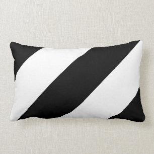 Rectangle Rayures noires et blanches audacieuses - coussin