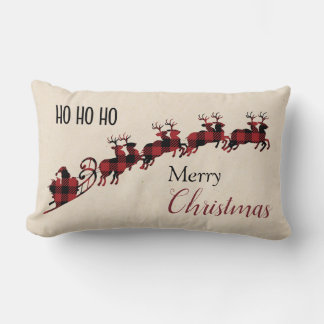 Rectangle Russe Buffalo Plaid Noël Coussin Père Noël