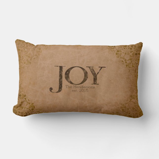 Rectangle Rustic Personnalisé Joie Coussin (Recto)