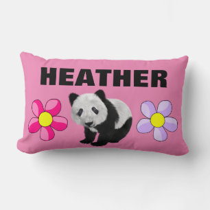 RECTANGLE SALLE DE FILLES PANDA PERSONNALISÉ PORTRE COUSSIN