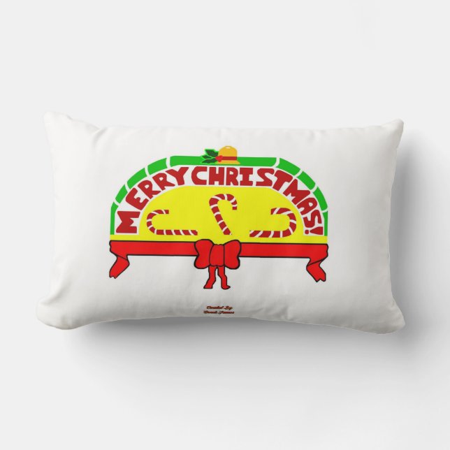 Rectangle Salutations de Noël Lumbar Coussin (Recto)