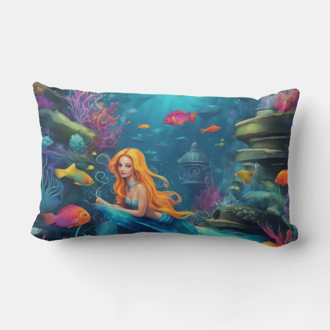 Rectangle Sirène - Coussin Lumbar 13" x 21" (Verso)
