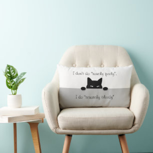 Rectangle Sneaky Chat Touchy Feely Lumbar Coussin