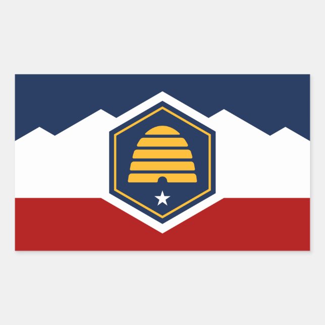 Rectangle sticker with Flag of Utah, USA (Devant)