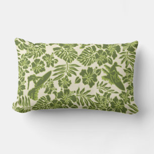 Rectangle Surf Pareau Hawaiian réversible Lumbar Coussin