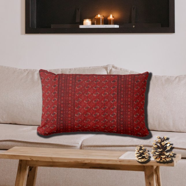 Rectangle Tapis oriental en coussin lombaire rouge (Créateur téléchargé)