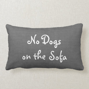 Rectangle Toile de jute grise aucuns chiens sur le coussin