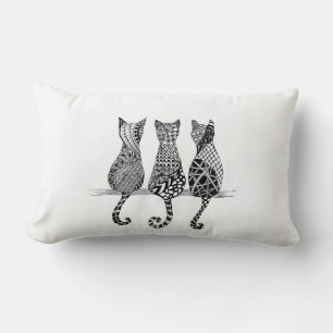 Rectangle Trois chats dans un Coussin de ligne dans une conc