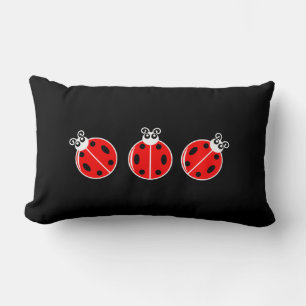 Rectangle Trois petits Ladybugs - Lumbar Coussin 13" x 21"