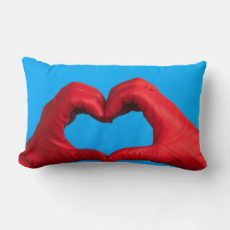 RECTANGLE UN CŒUR EN CUIR ROUGE COUSSIN LOMBAIRE