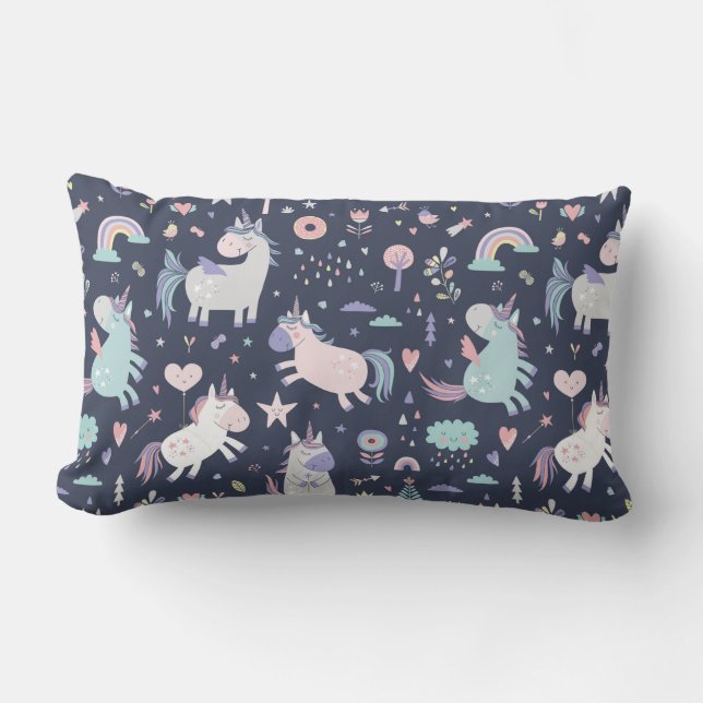 Rectangle Unicorns Lumbar Coussin (Recto)