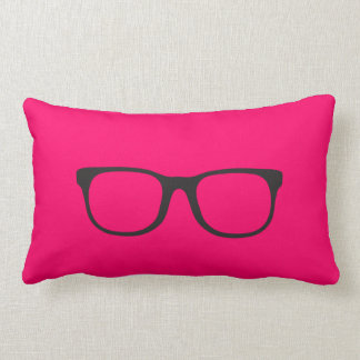 Rectangle Verres nerd noirs et coussin blanc de Chevron