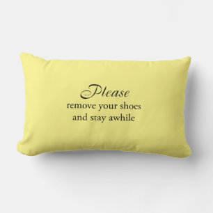 Rectangle Veuillez retirer vos chaussures et rester Coussin