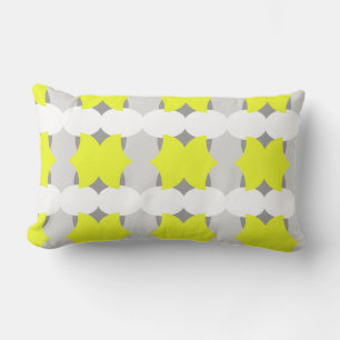 Rectangle Vibes positives Abstrait Art Jaune Coussin de cous
