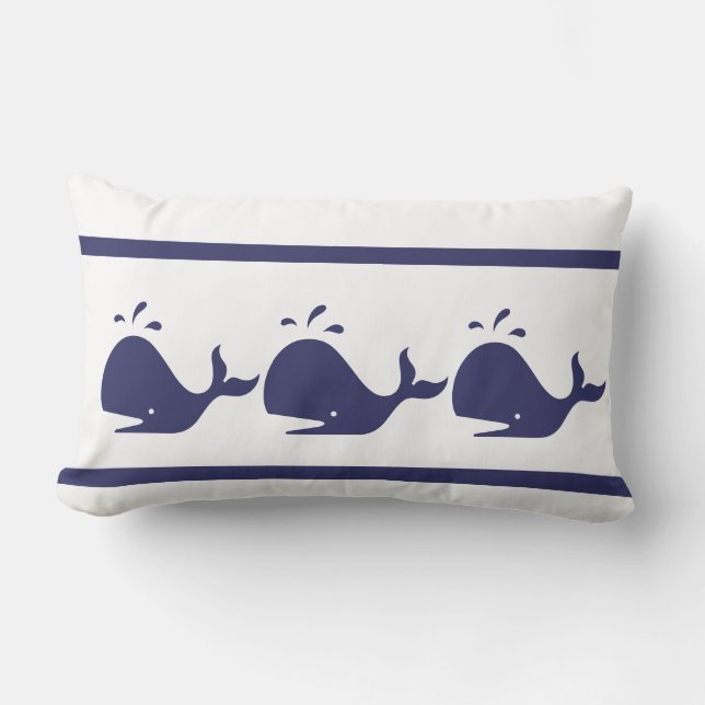 Rectangle vie côtière de COUSSIN blanc de BALEINE de BLEU (Recto)