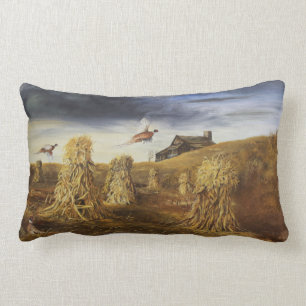 Rectangle Vieille grange et coussin lombaire de faisans